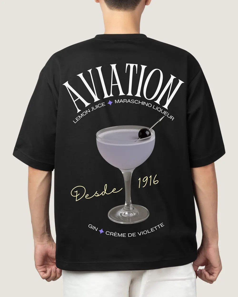 Playera Aviation Negro, espalda