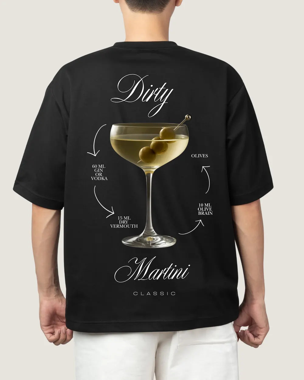 Playera Dirty Martini Negro, espalda