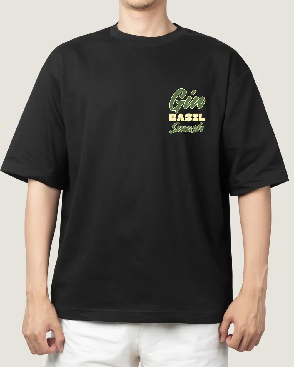 Playera Gin Basil Smash Negro, frente