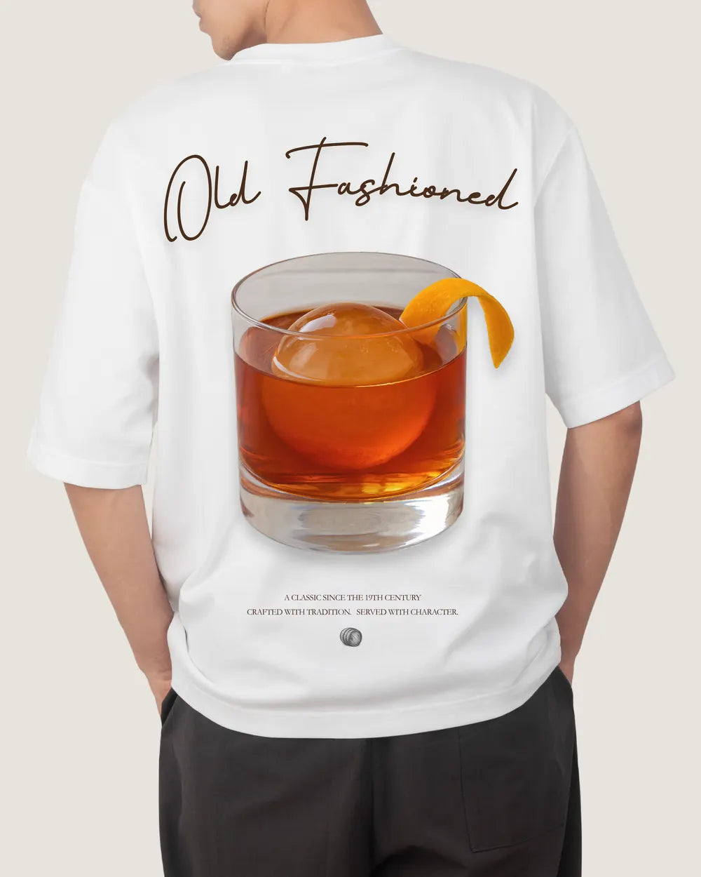 Playera Old Fashioned Blanco, espalda