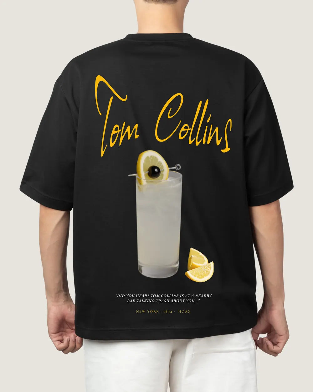 Playera Tom Collins Negro, espalda